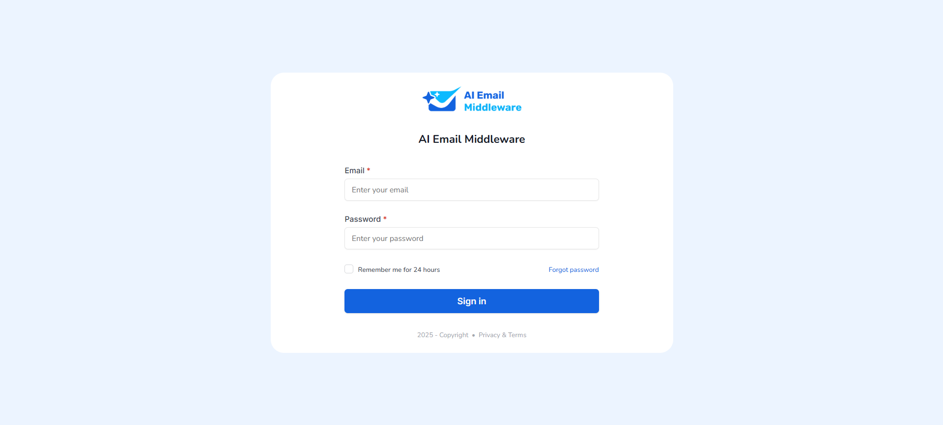 AI Email Middleware (Internal Website)